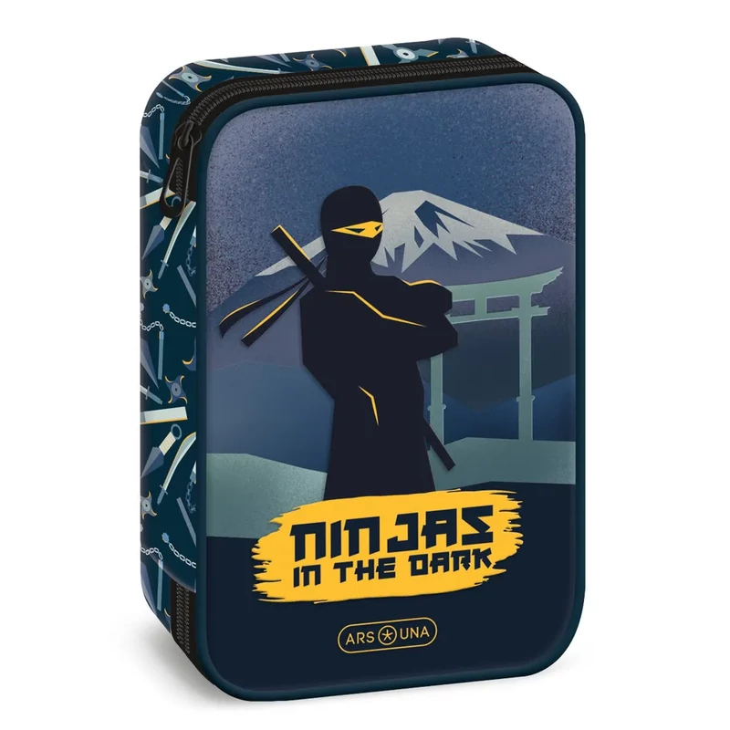 Többszintes tolltartó nindzsa mintás Ars Una Ninjas in the dark