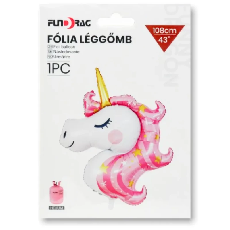 Fólia lufi unikornis fej alakú 108 cm 653888