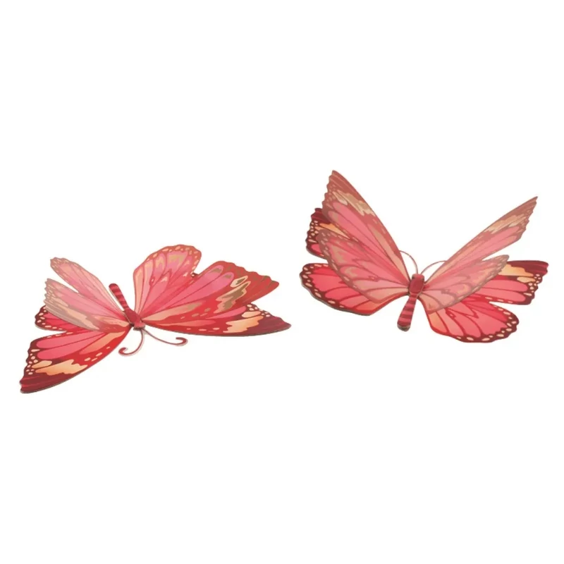 Falmatrica piros színű lepkék 3D szárnyakkal 30,5x30,5 cm 655