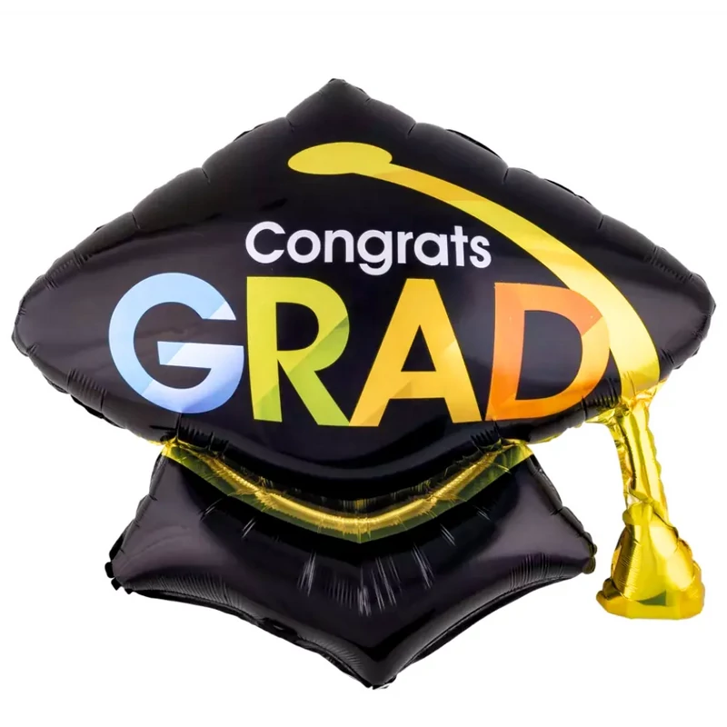 Ballagó kalap óriás fólia lufi Congrats Grad felirattal 50 cm 870411