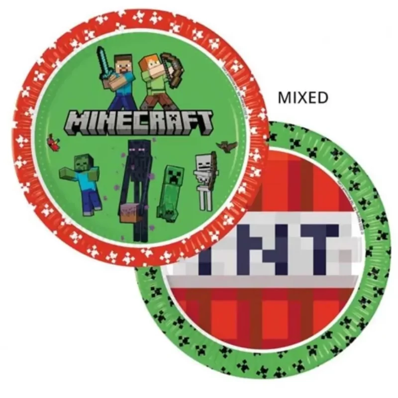 Papír tányér Minecraft 23 cm 8 db/csomag