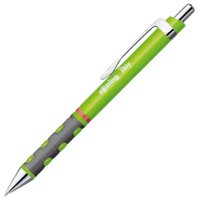 Golyóstoll neon zöld test Rotring Tikky III 1 mm írásszín kék