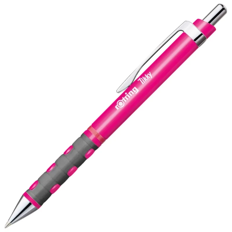 Golyóstoll neon pink test Rotring Tikky III 1 mm írásszín kék