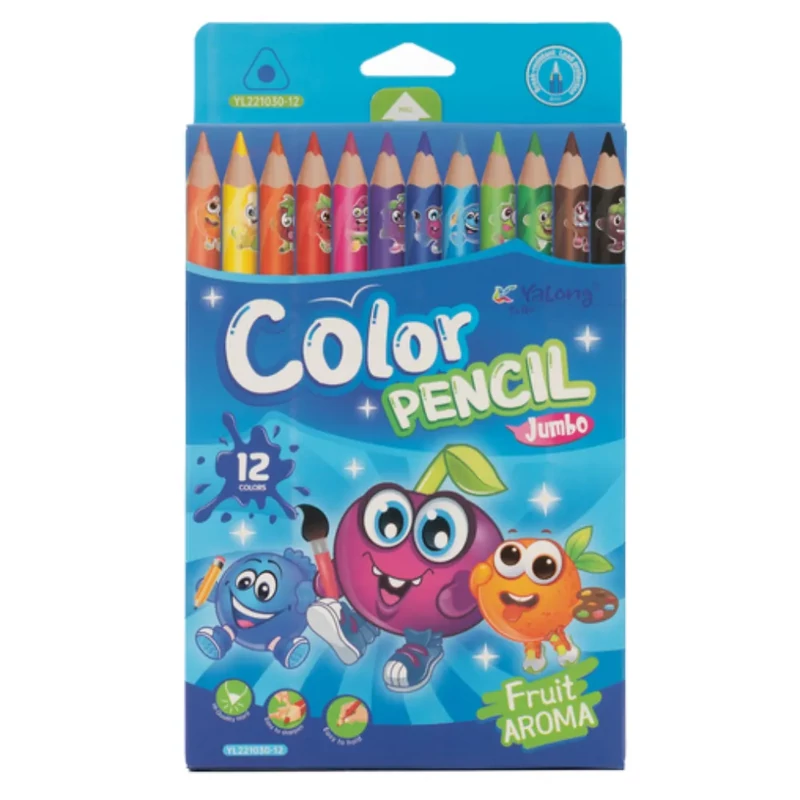 Színes ceruza készlet Jumbo 12 db/készlet Yalong 221030