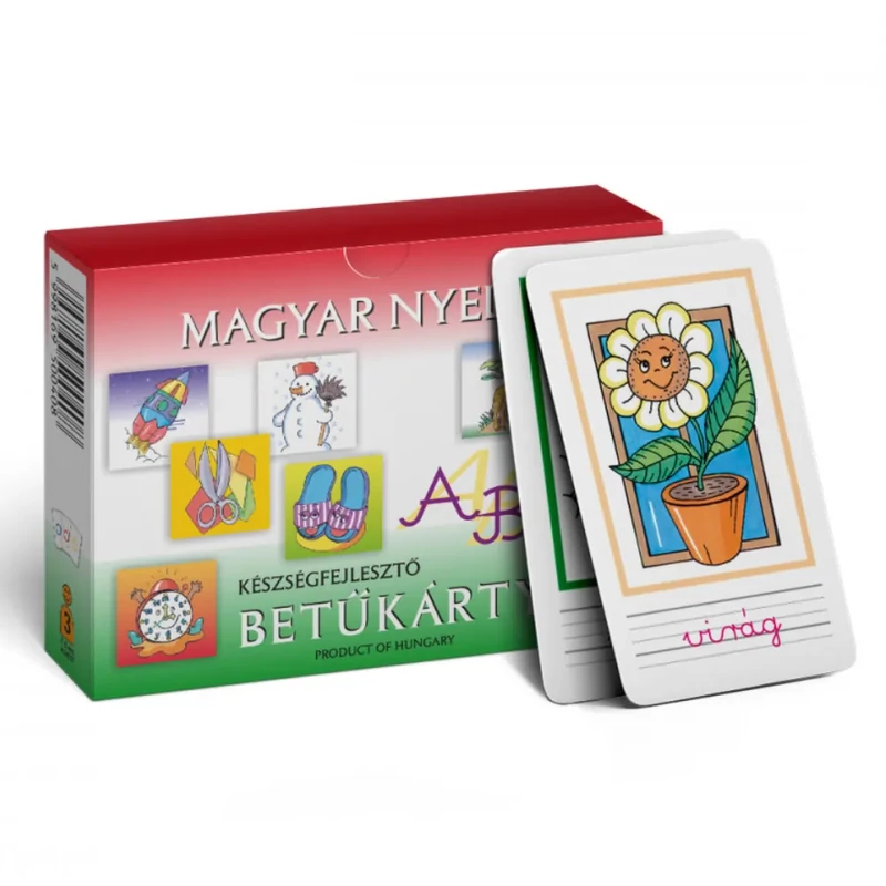 Magyar nyelvű készségfejlesztő betűkártya