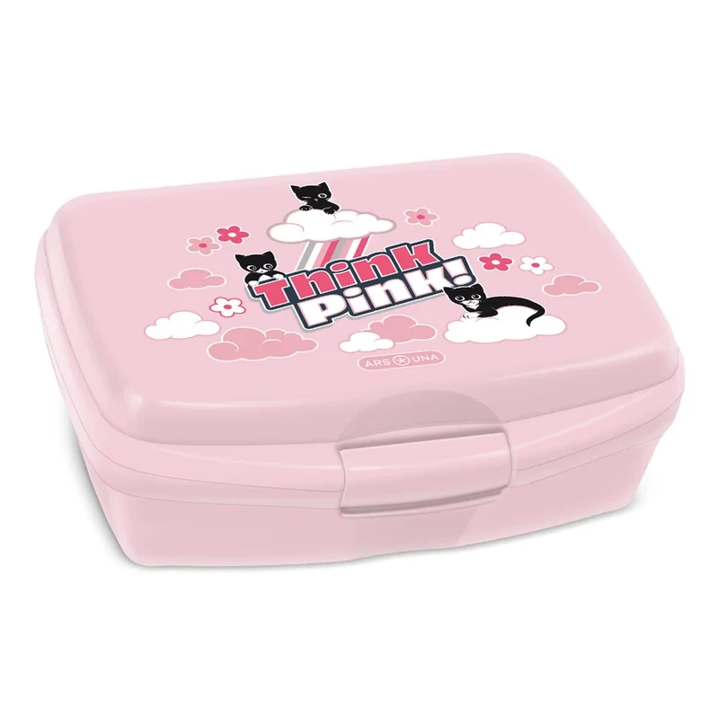 Uzsonnás doboz cuki cicás mintával Ars Una Think Pink