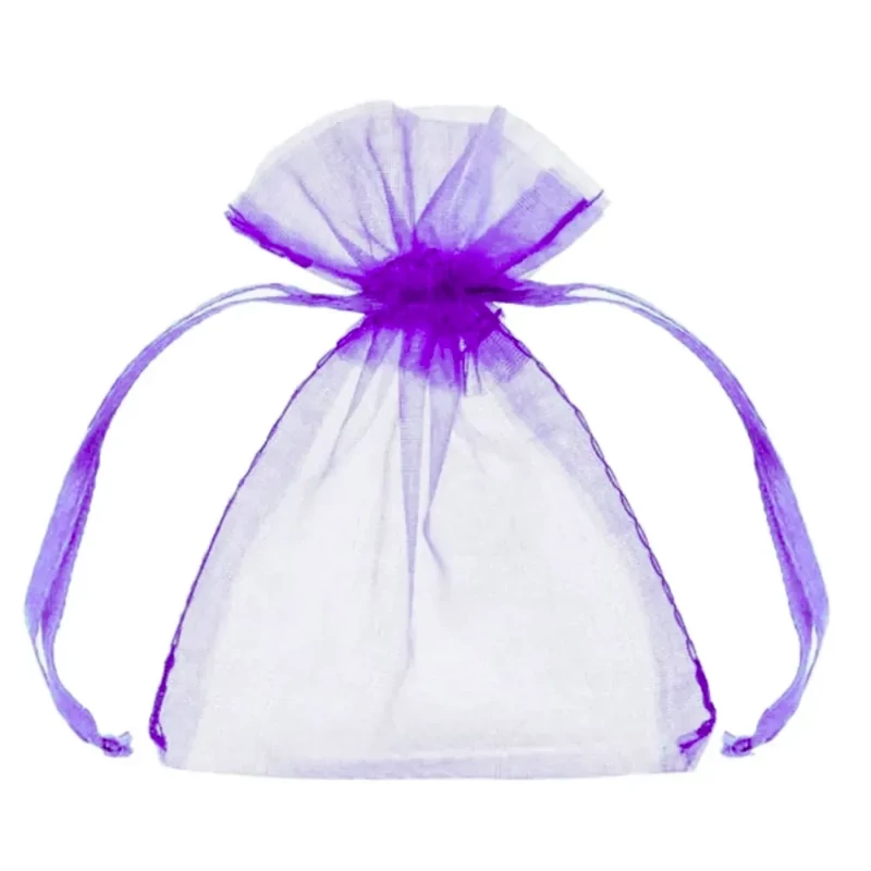 Organza tasak lila 14x17cm 4 db