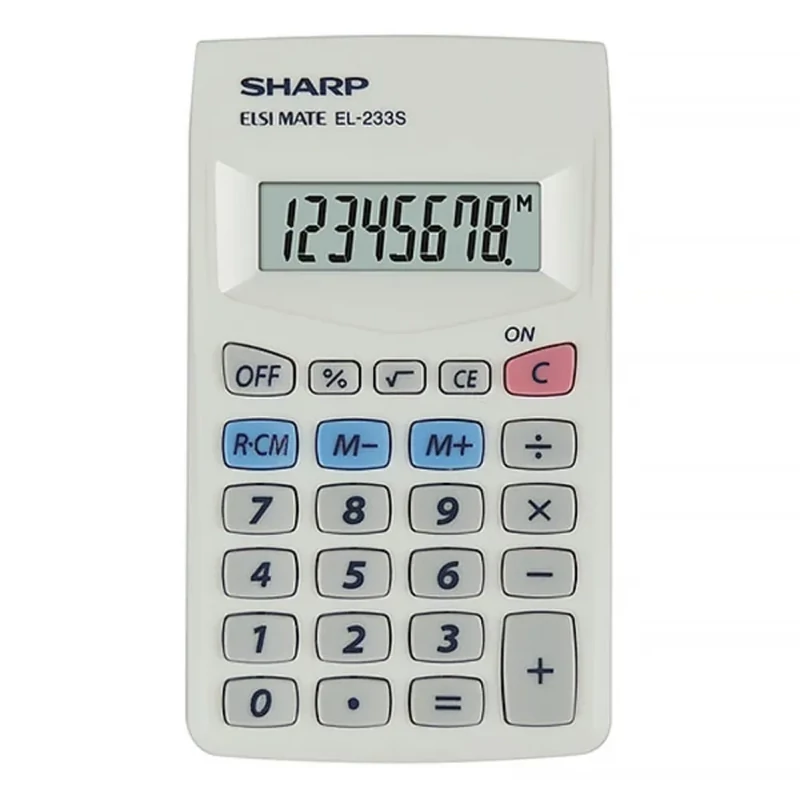 Zsebszámológép 8 számjegy Sharp EL-233S