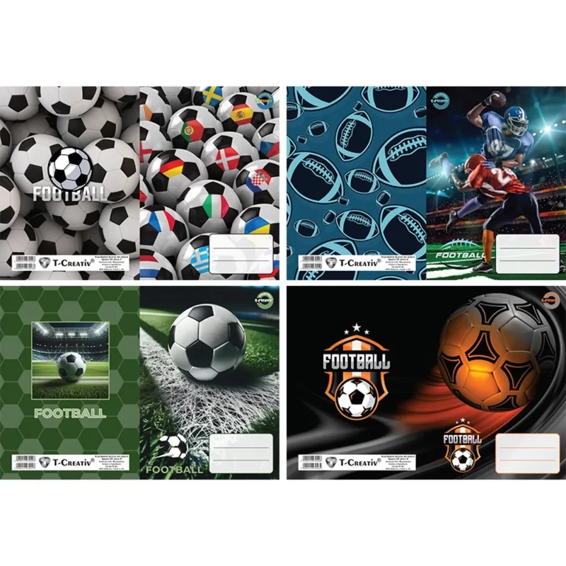 Füzetborító betétes T-Creativ Sports sportos minták 4x5 db/csomag