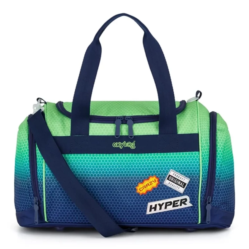 Sporttáska hátizsák laptop tárolóval könnyű ergonomikus kék-zöld 45x22x28 cm OXY Ombre