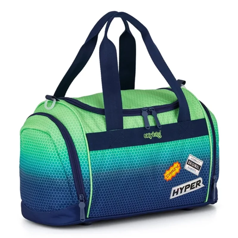 Sporttáska hátizsák laptop tárolóval könnyű ergonomikus kék-zöld 45x22x28 cm OXY Ombre