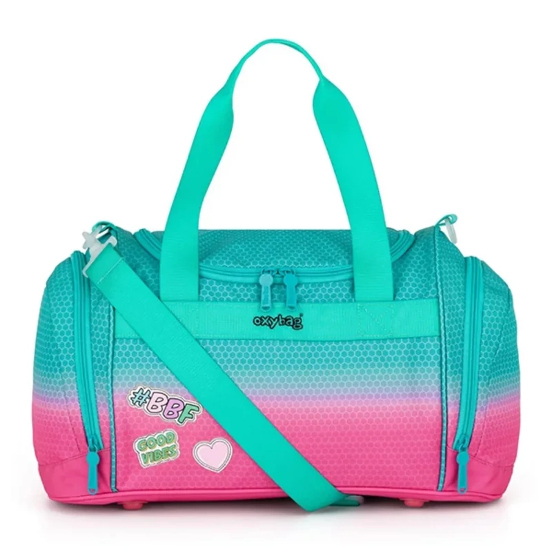 Sporttáska hátizsák laptop tárolóval könnyű ergonomikus pink-zöld OXY Ombre