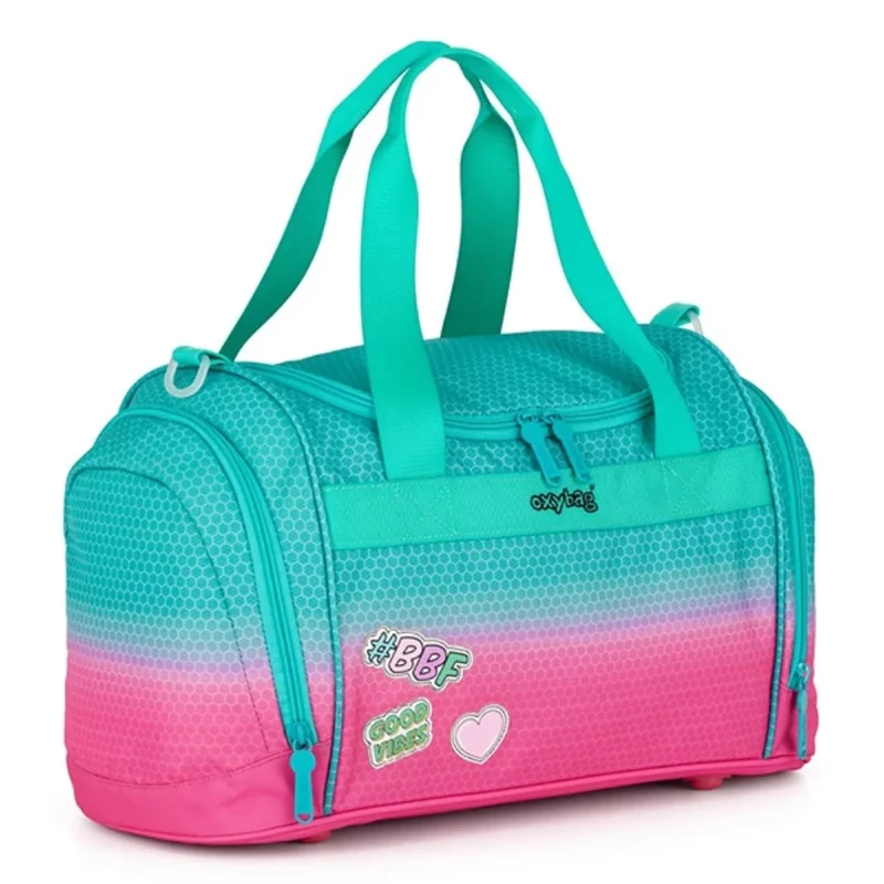 Sporttáska hátizsák laptop tárolóval könnyű ergonomikus pink-zöld OXY Ombre