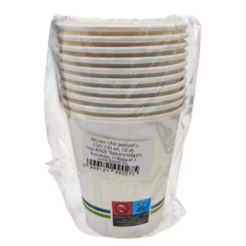 250/300 ml papírpohár fehér SUP logóval begreen 10 db/csomag