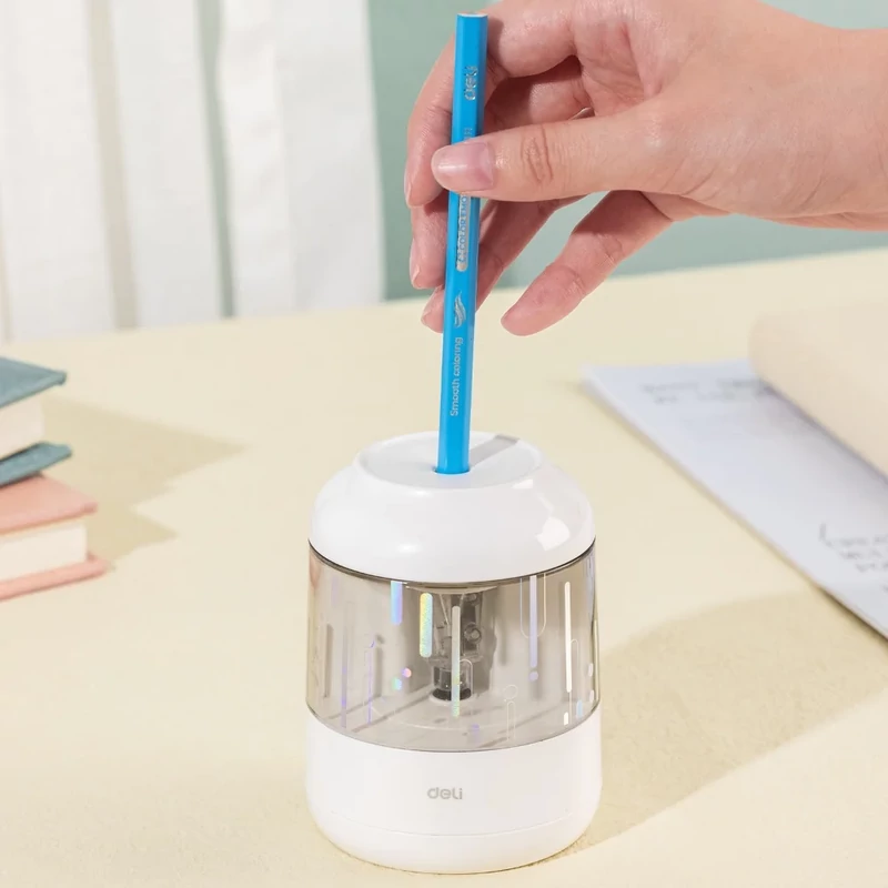 Hegyezőgép fehér elektromos elemes Electric Deli elem nélkül 95x75x75 mm