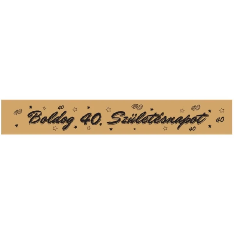 Vállszalag arany színű Boldog 40. születésnapot felirattal 753254