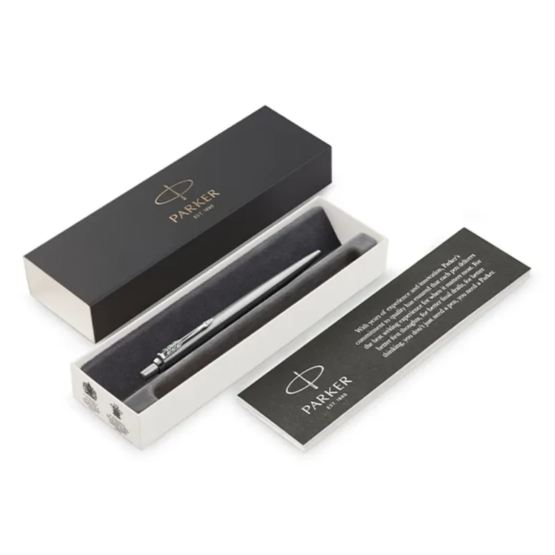Golyóstoll 0,7 mm ezüst színű klip rozsdamentes acél tolltest kék írásszín Parker Royal Jotter 1953170