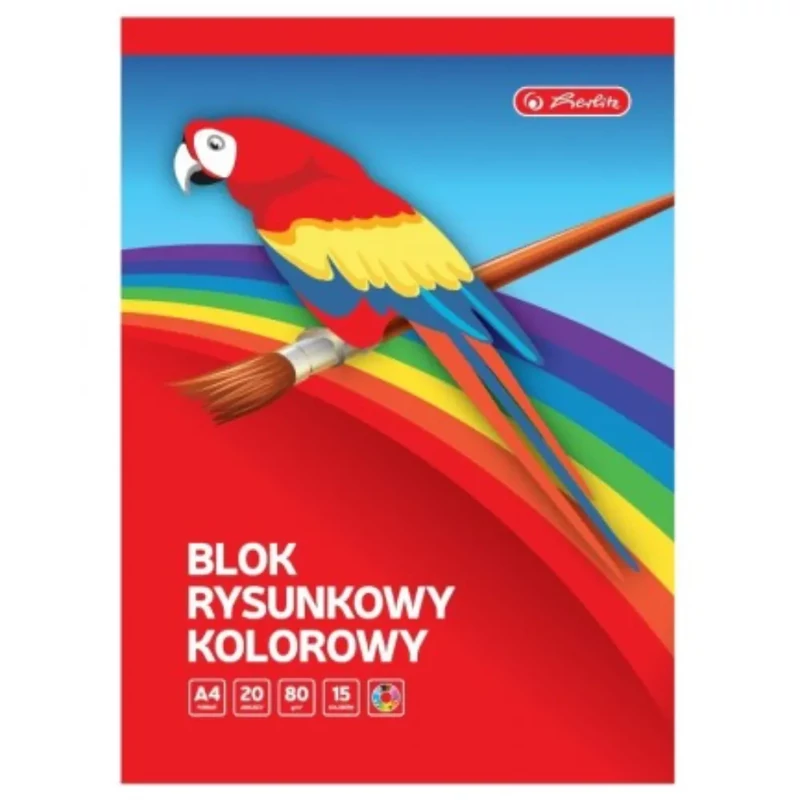 Színespapír-blokk A4 20 ív 80 gr 15 különböző szín Herlitz