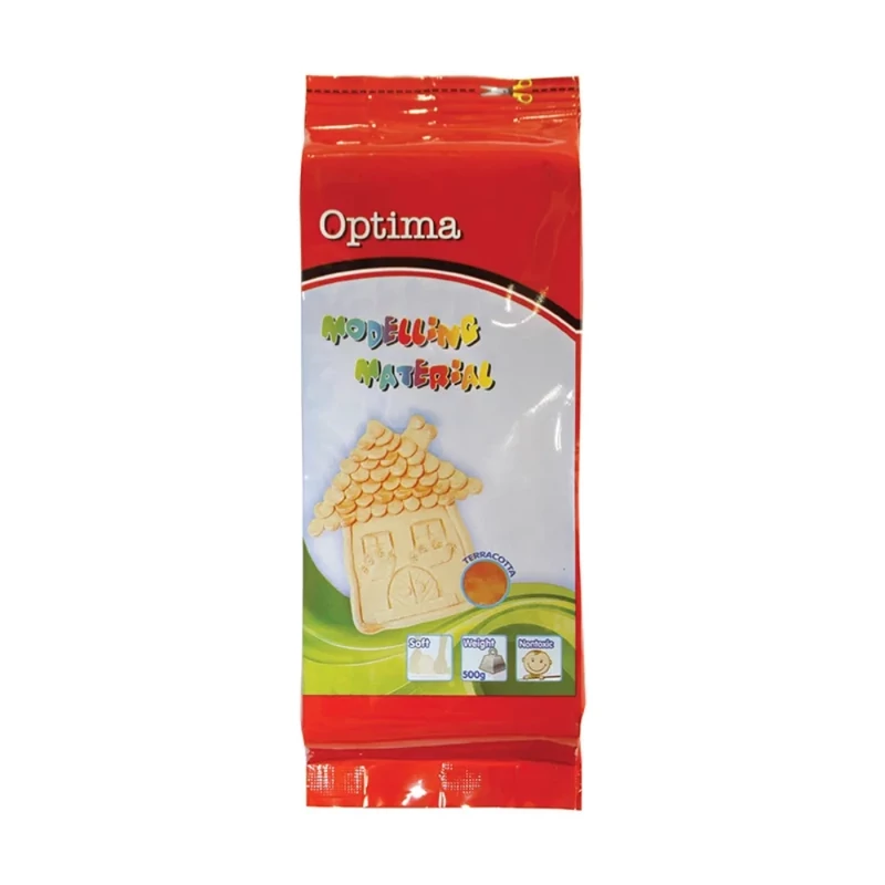 Gyurma modellező dekorálható natúr barna újrafelhasználható 500g Optima