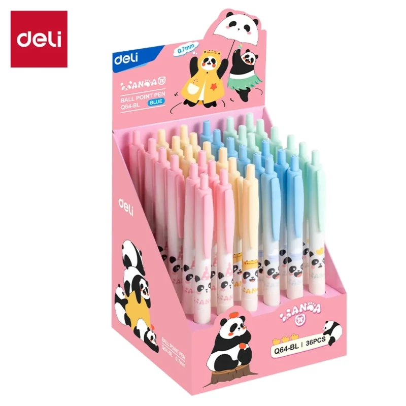 Golyóstoll panda mintával 0,7 mm kék írásszín Deli Panda 1 db