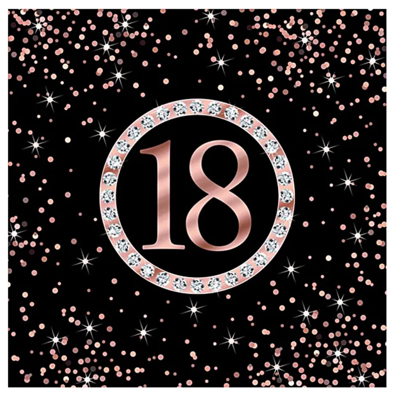 Szalvéta Happy Birthday 18. születésnap 20 db/csomag 33x33 cm rosegold 005526