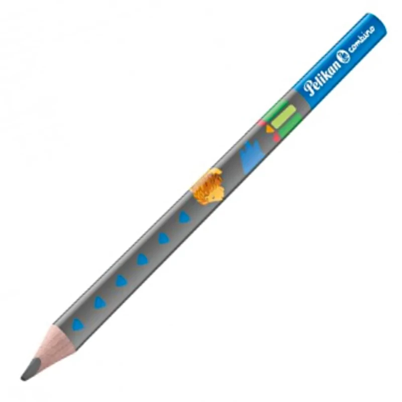 Írástanuló grafitceruza B vastagság háromszög vastag állatos test 1 db kék Pelikan Combino
