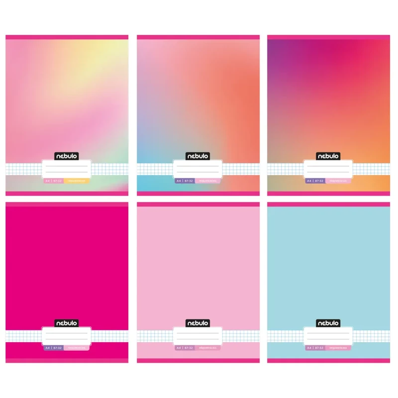 Füzet A4 tűzött sima 80-32 Monochrome és Gradient minták I. Nebulo