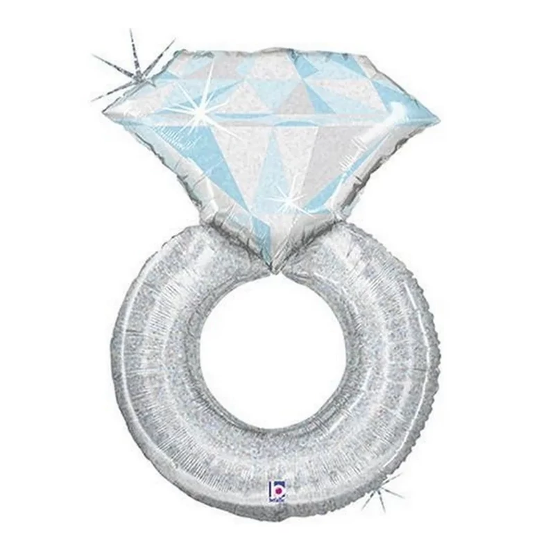 Fólia lufi jeggyűrű ezüst hologramos SuperShape 98 cm