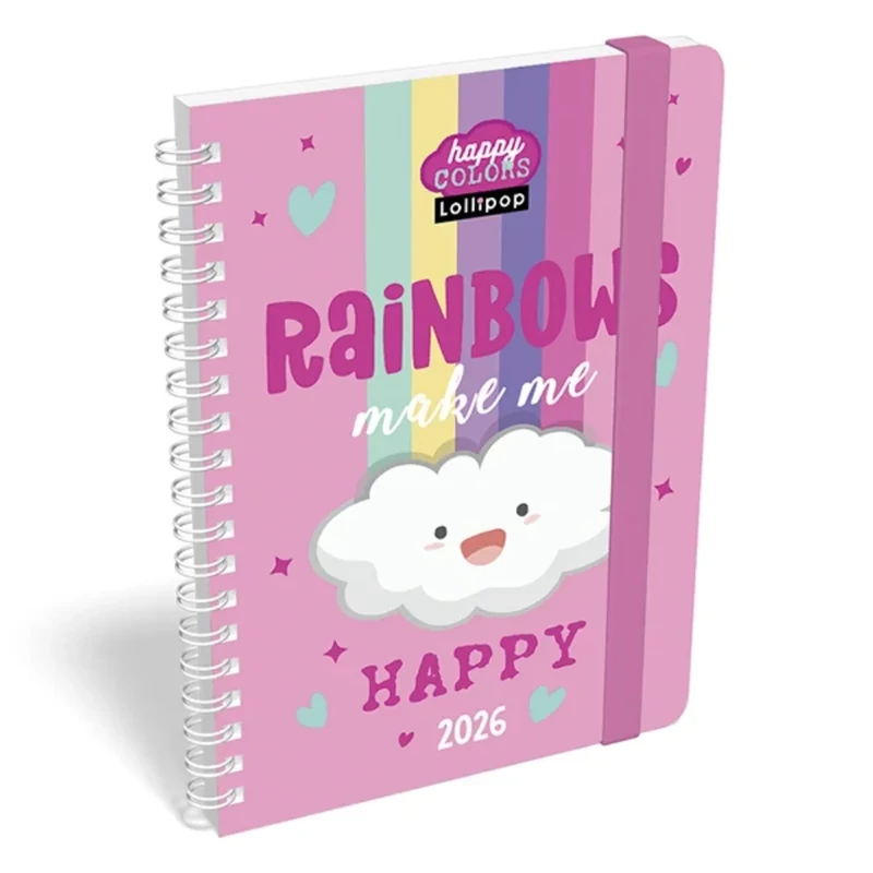 Határidőnapló Heti Tervező B6 spirál Lollipop Happy Color Lizzy Calendar 2026