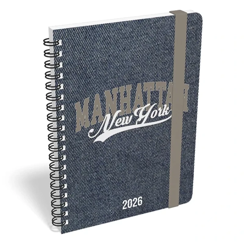 Határidőnapló Heti Tervező B6 spirál Manhattan New York Lizzy Calendar 2026