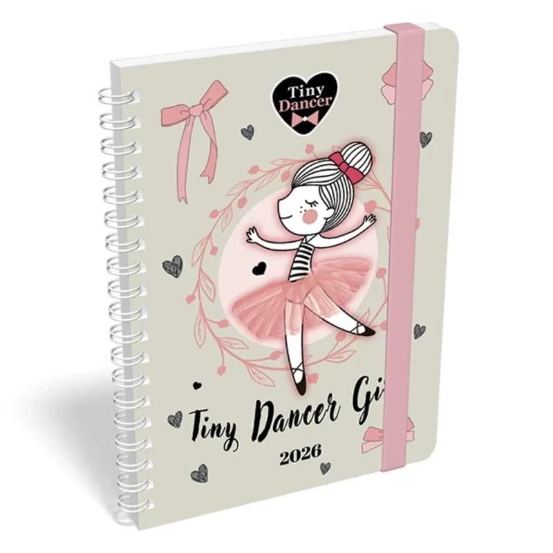 Határidőnapló Heti Tervező B6 spirál Tiny Dancer Lovely Ballerina Lizzy Calendar 2026