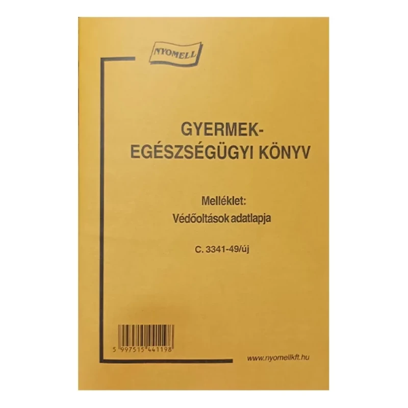 Nyomtatvány gyermekegészségügyi kiskönyv védőoltások adatlapja 12x17 cm Vectraline