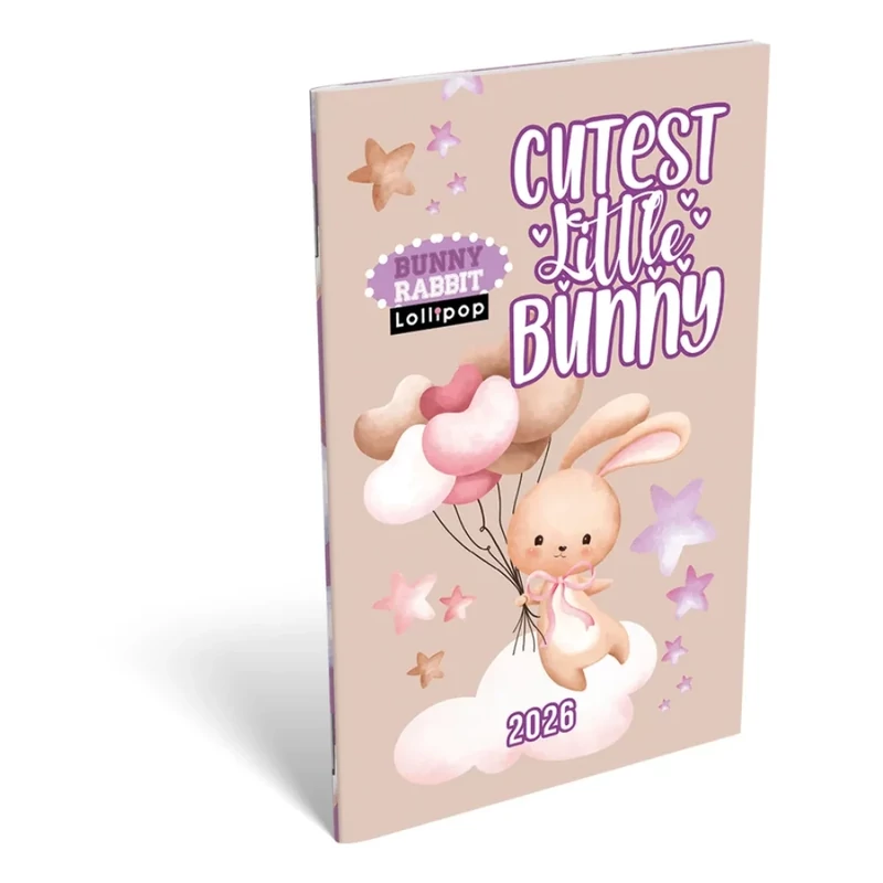 A6 tűzött zsebnaptár Lollipop Bunny Rabbit Lizzy Calendar 2026