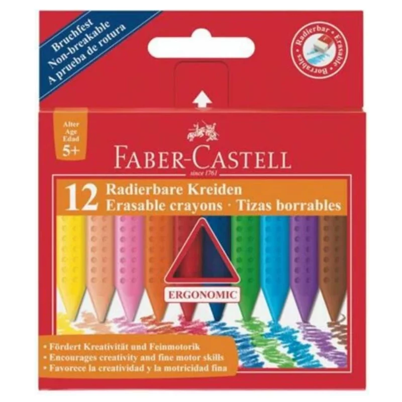 Zsírkréta grip radírozható 12 db-os készlet Faber-Castell