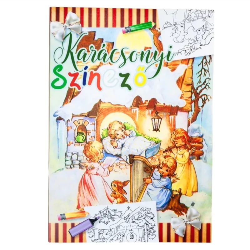 Karácsonyi színező angyalokkal A5