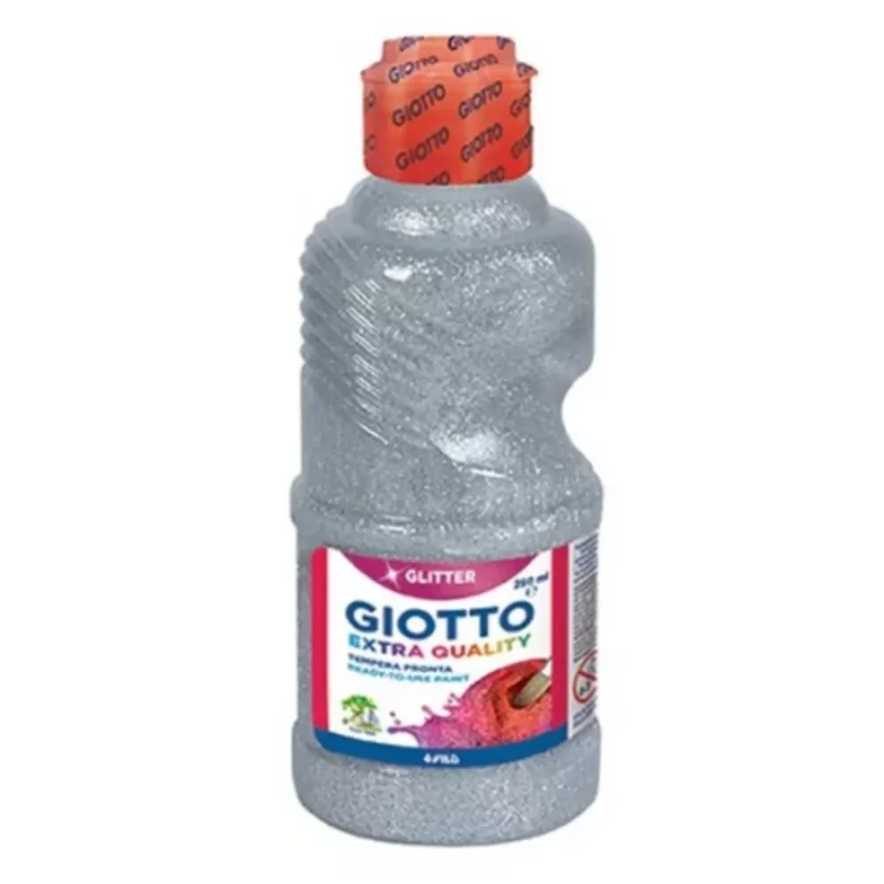 Tempera 250 ml glitter ezüst Giotto