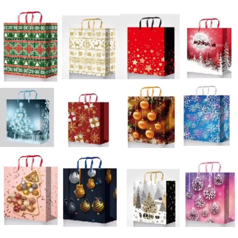 Karácsonyi dísztasak AB 32x26x9cm 6 féle mintával