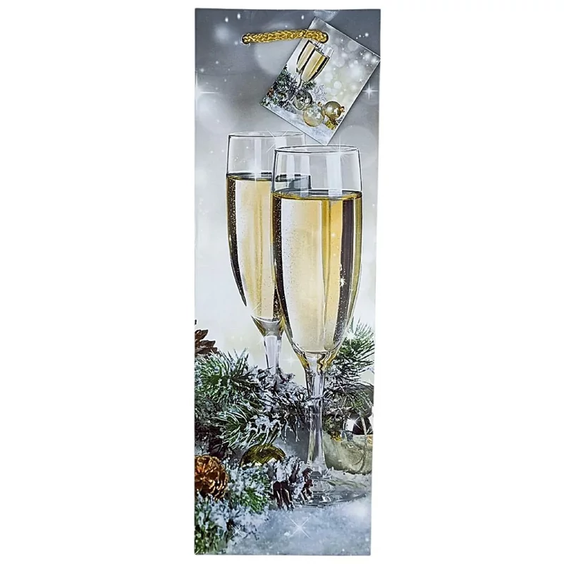 Italtasak dísztasak karácsonyi pezsgős 36x12x9 cm BR121360