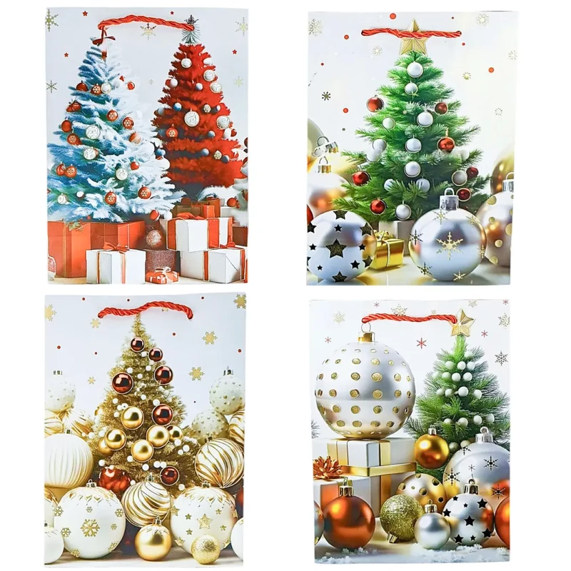 Dísztasak karácsonyfa mintával 24x18x8 cm DW119398