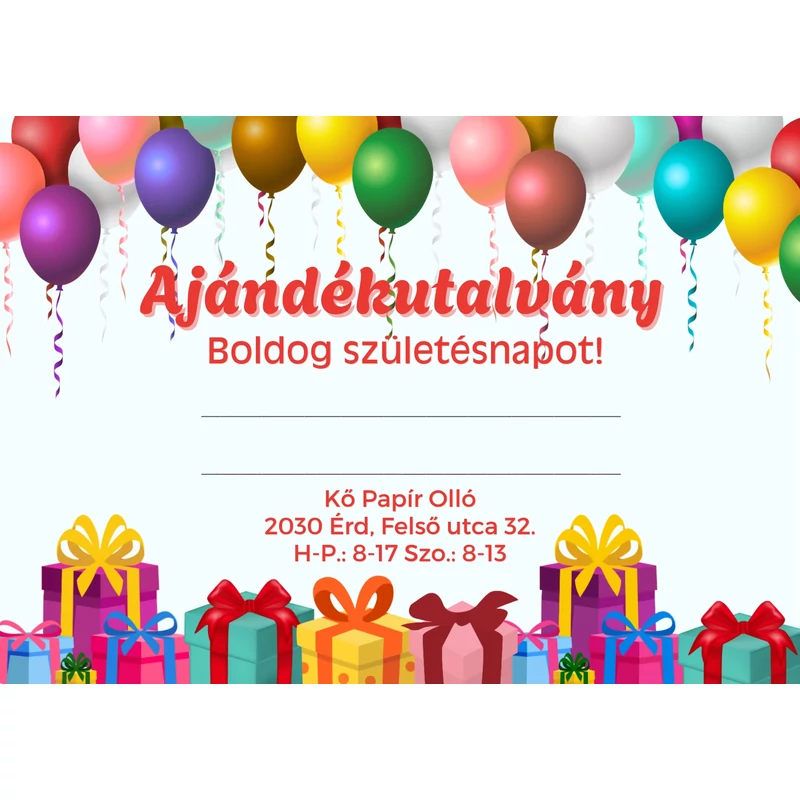 Ajándékkártya - konfettis