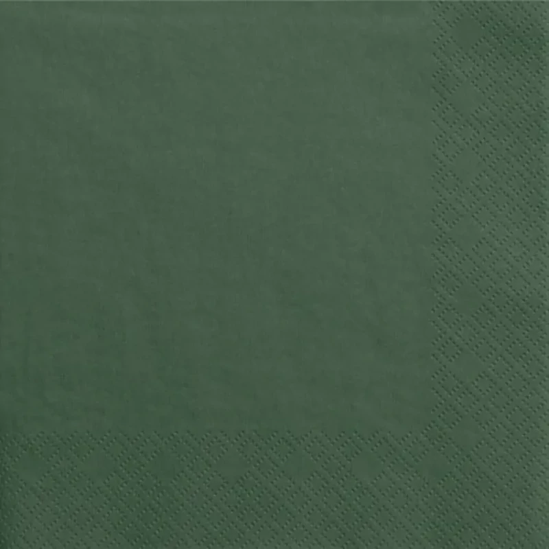 Szalvéta 3 rétegű egyszínű 33x33cm 20db/csomag Üvegzöld