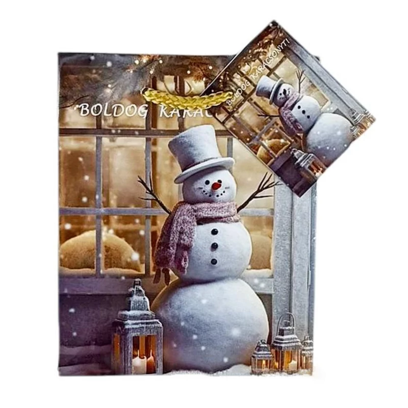 Dísztasak karácsonyi hóember 15x12x5 cm BR121322