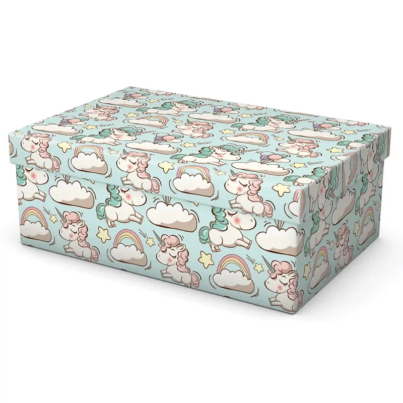 Díszdoboz T3 Cardex papírból unikornis mintával 24x16x9cm 49477