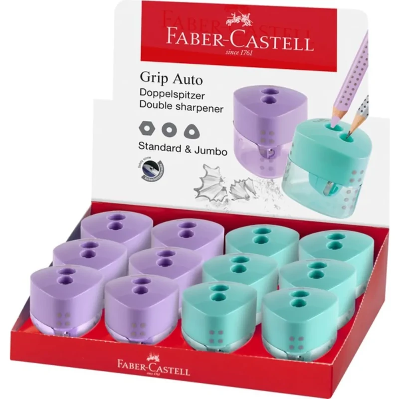 Hegyező 2 lyukú vegyes szín Faber-Castell Grip twin