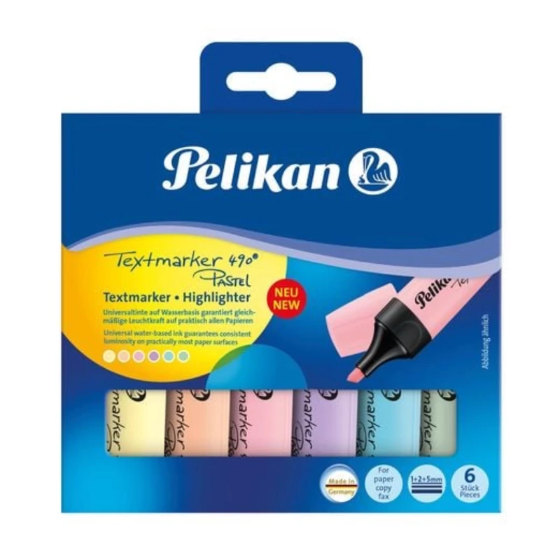 Szövegkiemelő készlet 490 / 6 pasztell szín Pelikán