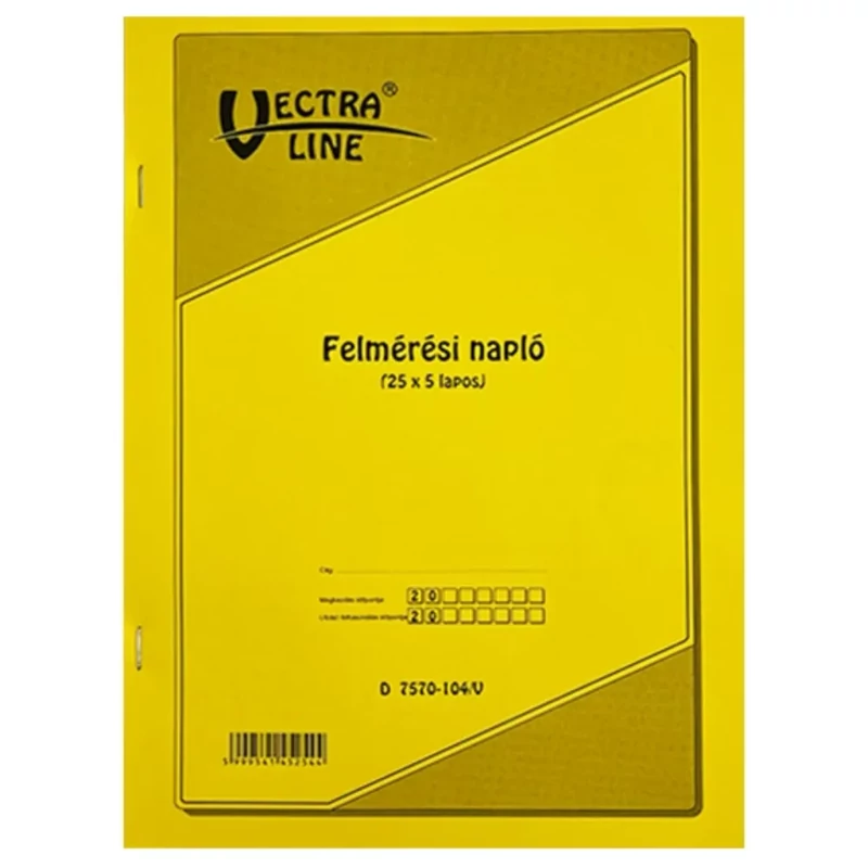 Nyomtatvány felmérési napló VECTRALINE A/4 álló 25x5 lapos