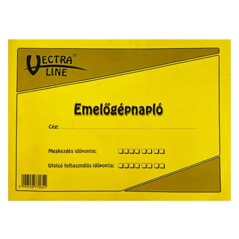 Nyomtatvány emelőgépnapló VECTRALINE A/5 fekvő 32 lapos