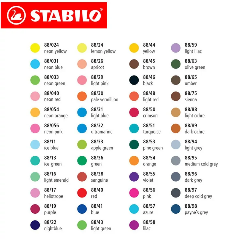 Rostirón tűfilc 0,4mm Stabilo Point 88 többféle írásszínnel