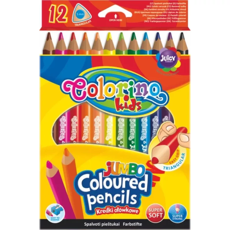 Színesceruza készlet Colorino Kids JUMBO trio 12 darabos 51859