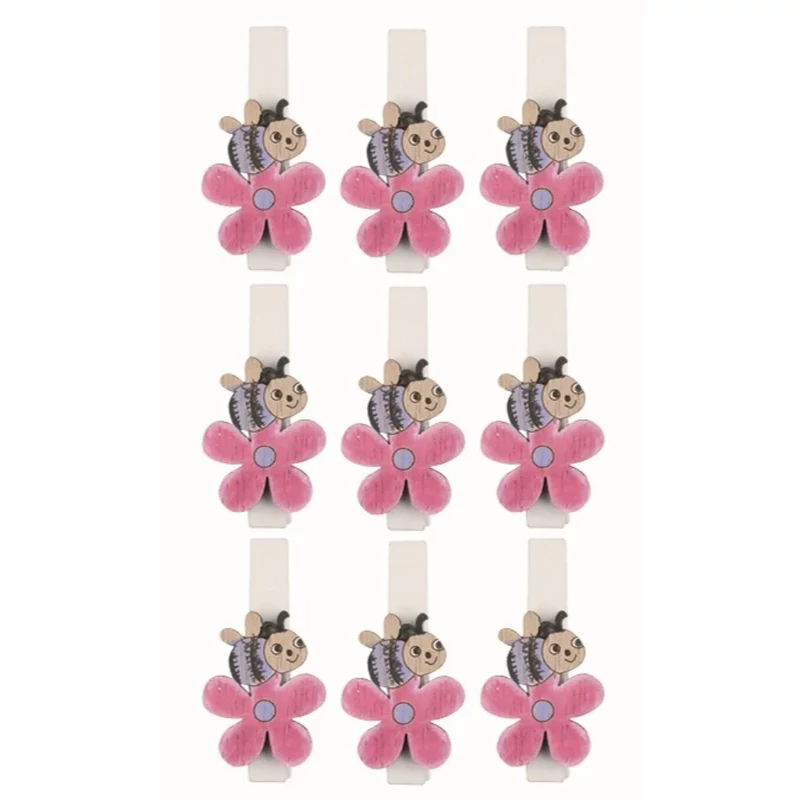 Facsipesz világos lila méhecske figurájú 2,5x2,5x0,3 cm 9 db/csomag